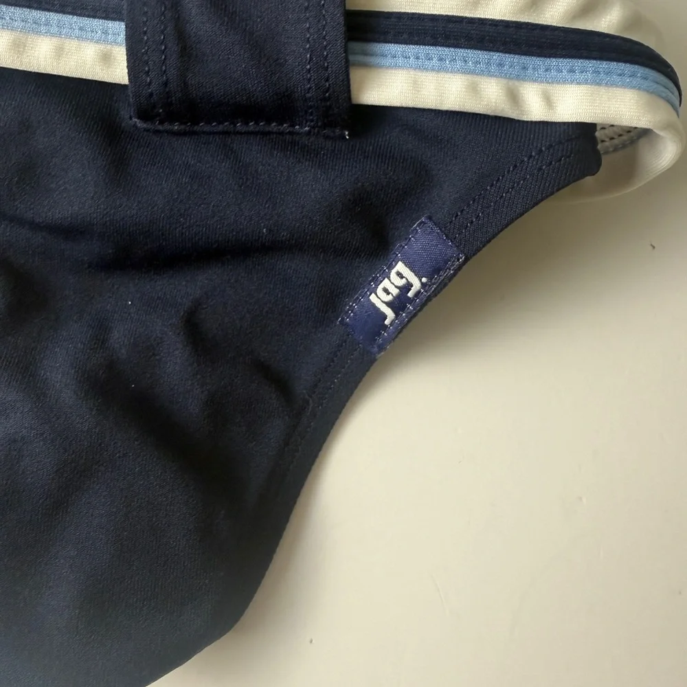 JAG Blue and White Bikini Set EUC Size‎ Medium Buckle Accent Beach Resortwear